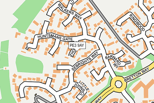 PE3 9AY map - OS OpenMap – Local (Ordnance Survey)