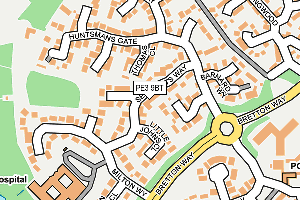 PE3 9BT map - OS OpenMap – Local (Ordnance Survey)