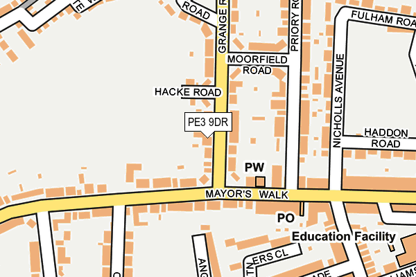 PE3 9DR map - OS OpenMap – Local (Ordnance Survey)