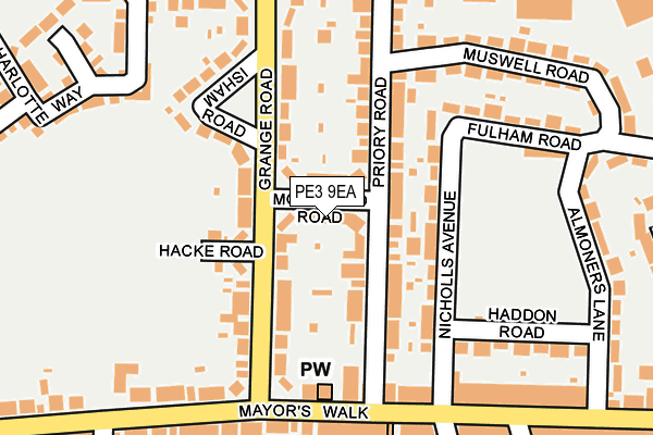 PE3 9EA map - OS OpenMap – Local (Ordnance Survey)