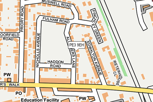 PE3 9EH map - OS OpenMap – Local (Ordnance Survey)