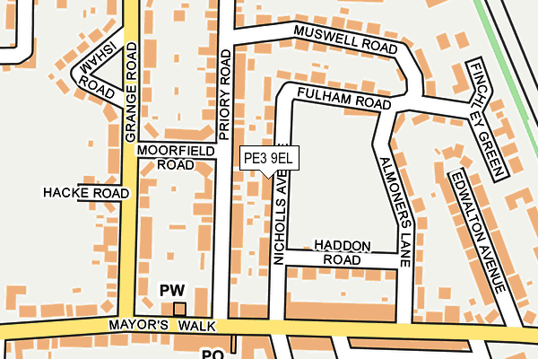 PE3 9EL map - OS OpenMap – Local (Ordnance Survey)