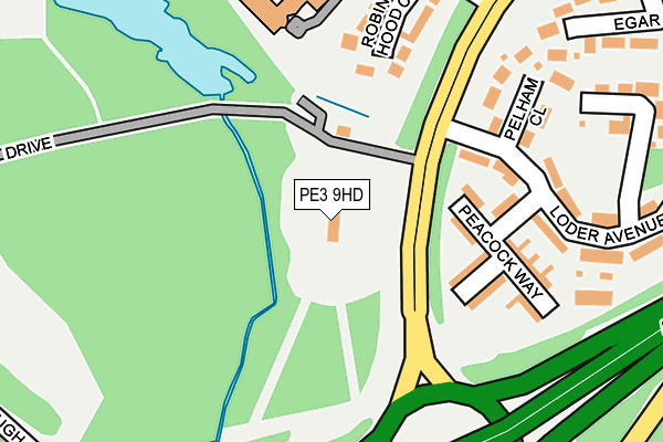 PE3 9HD map - OS OpenMap – Local (Ordnance Survey)