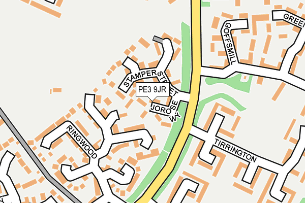 PE3 9JR map - OS OpenMap – Local (Ordnance Survey)