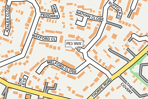 PE3 9NW map - OS OpenMap – Local (Ordnance Survey)