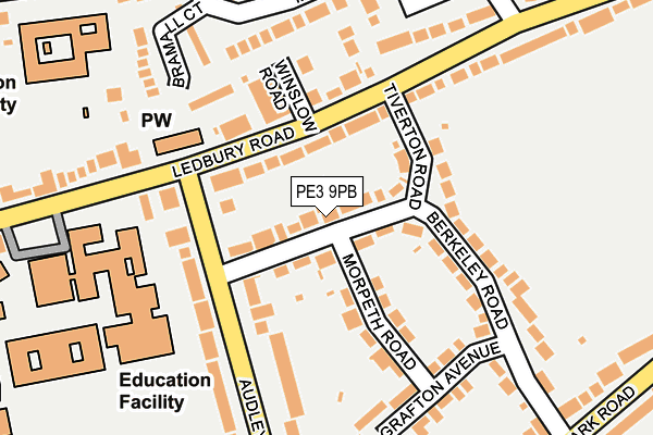PE3 9PB map - OS OpenMap – Local (Ordnance Survey)