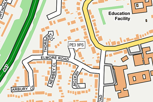 PE3 9PS map - OS OpenMap – Local (Ordnance Survey)