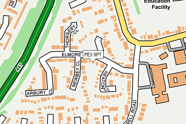 PE3 9PT map - OS OpenMap – Local (Ordnance Survey)