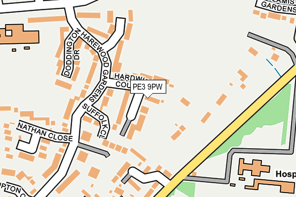 PE3 9PW map - OS OpenMap – Local (Ordnance Survey)