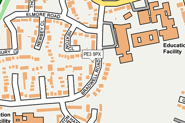 PE3 9PX map - OS OpenMap – Local (Ordnance Survey)