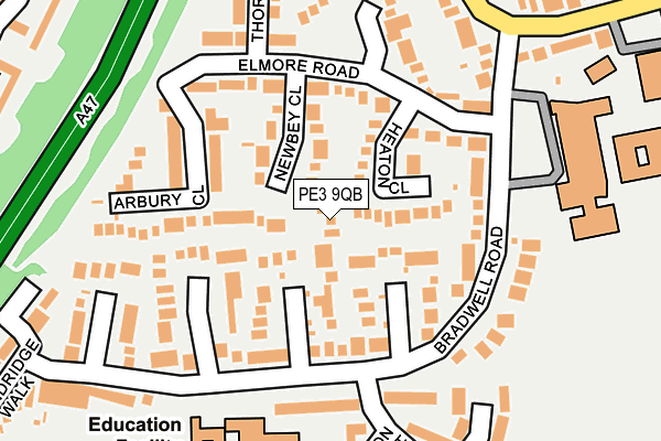 PE3 9QB map - OS OpenMap – Local (Ordnance Survey)