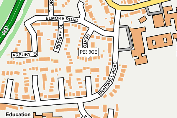 PE3 9QE map - OS OpenMap – Local (Ordnance Survey)