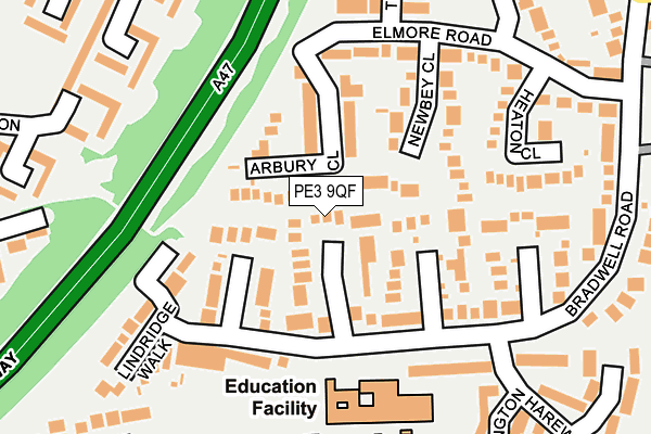 PE3 9QF map - OS OpenMap – Local (Ordnance Survey)