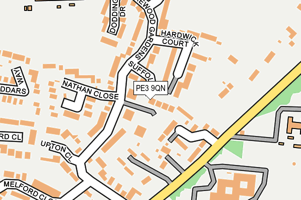PE3 9QN map - OS OpenMap – Local (Ordnance Survey)