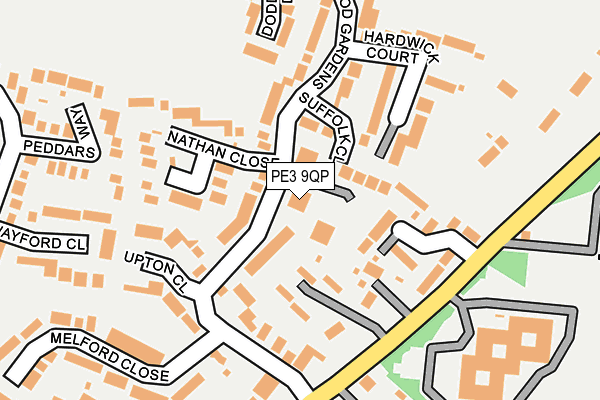 PE3 9QP map - OS OpenMap – Local (Ordnance Survey)
