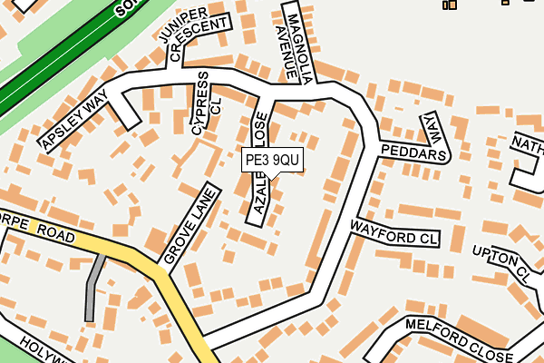 PE3 9QU map - OS OpenMap – Local (Ordnance Survey)