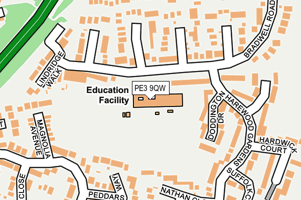 PE3 9QW map - OS OpenMap – Local (Ordnance Survey)