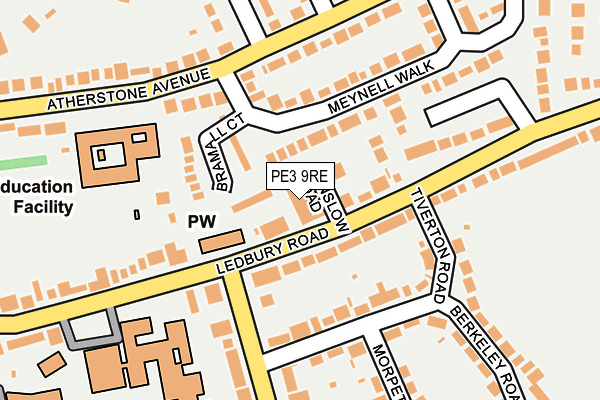 PE3 9RE map - OS OpenMap – Local (Ordnance Survey)
