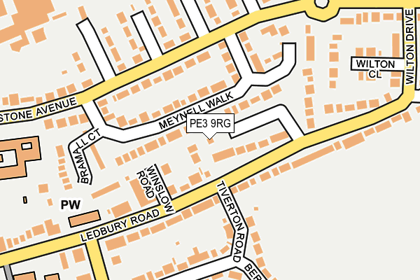 PE3 9RG map - OS OpenMap – Local (Ordnance Survey)