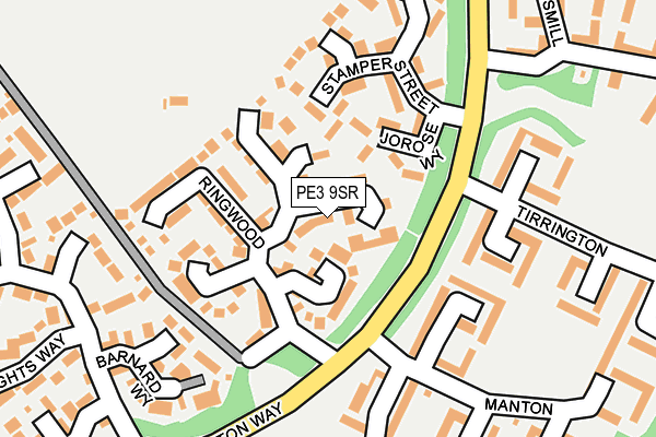 PE3 9SR map - OS OpenMap – Local (Ordnance Survey)