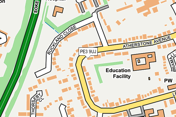 PE3 9UJ map - OS OpenMap – Local (Ordnance Survey)