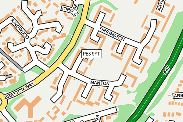 PE3 9YT map - OS OpenMap – Local (Ordnance Survey)