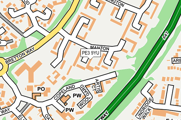 PE3 9YU map - OS OpenMap – Local (Ordnance Survey)