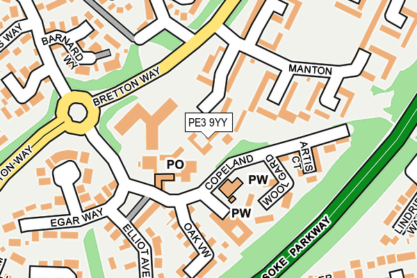 PE3 9YY map - OS OpenMap – Local (Ordnance Survey)