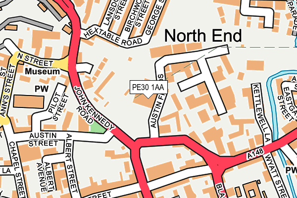 PE30 1AA map - OS OpenMap – Local (Ordnance Survey)