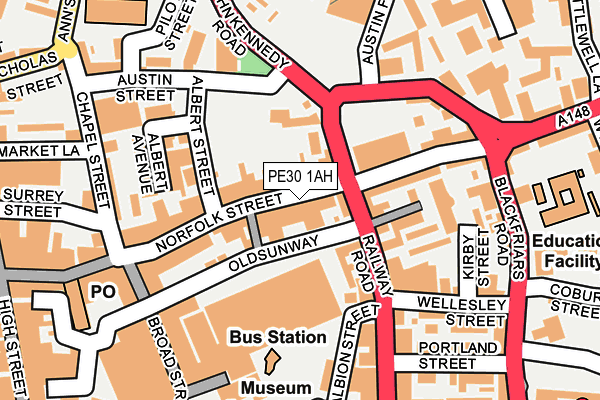 PE30 1AH map - OS OpenMap – Local (Ordnance Survey)