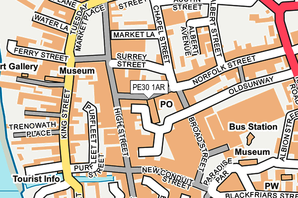 PE30 1AR map - OS OpenMap – Local (Ordnance Survey)