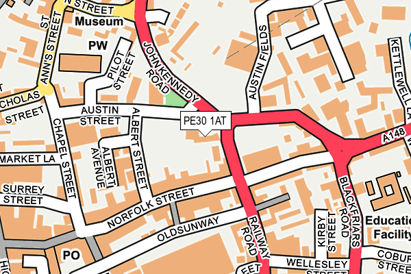 PE30 1AT map - OS OpenMap – Local (Ordnance Survey)