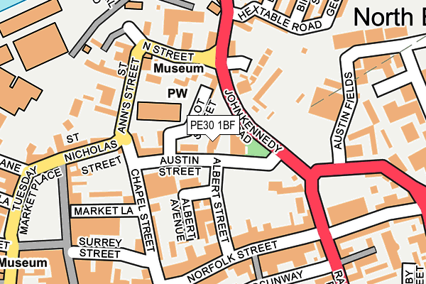 PE30 1BF map - OS OpenMap – Local (Ordnance Survey)