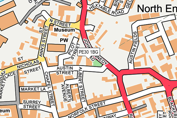 PE30 1BG map - OS OpenMap – Local (Ordnance Survey)