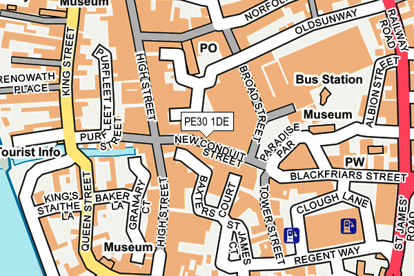 PE30 1DE map - OS OpenMap – Local (Ordnance Survey)