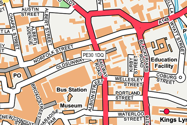 PE30 1DQ map - OS OpenMap – Local (Ordnance Survey)