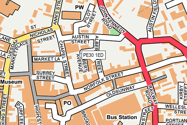 PE30 1ED map - OS OpenMap – Local (Ordnance Survey)