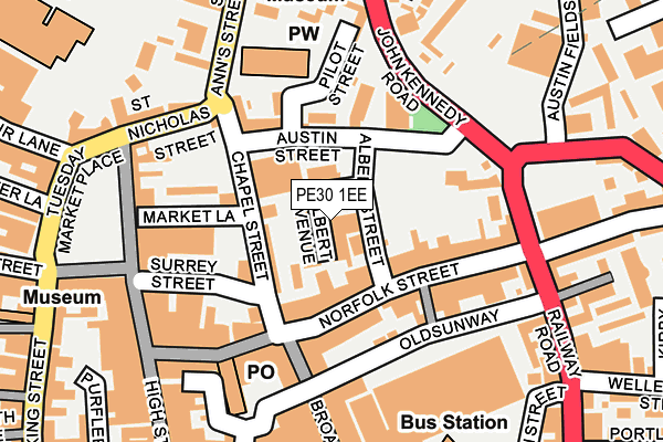 PE30 1EE map - OS OpenMap – Local (Ordnance Survey)