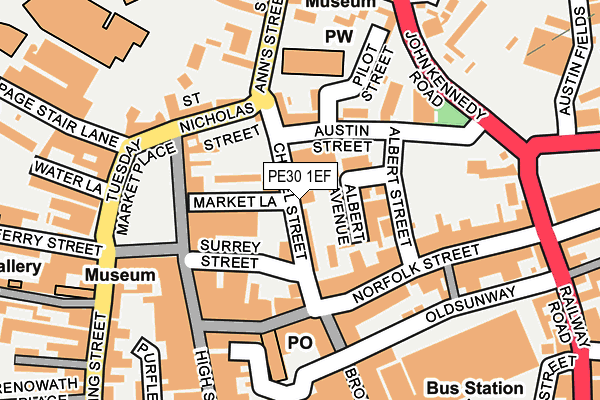 PE30 1EF map - OS OpenMap – Local (Ordnance Survey)