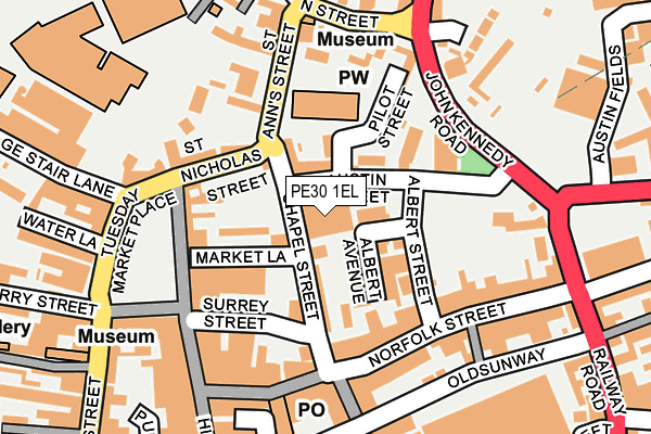 PE30 1EL map - OS OpenMap – Local (Ordnance Survey)