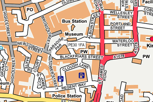 PE30 1FA map - OS OpenMap – Local (Ordnance Survey)