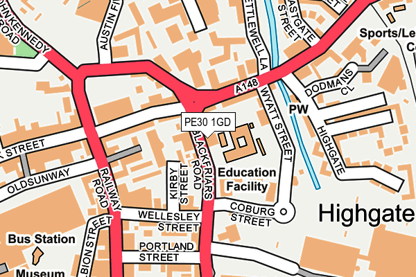 PE30 1GD map - OS OpenMap – Local (Ordnance Survey)