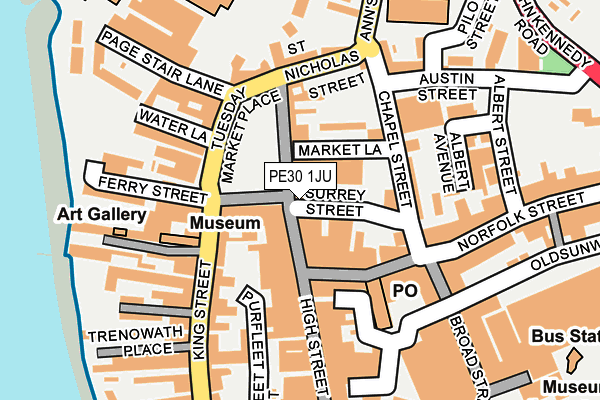 PE30 1JU map - OS OpenMap – Local (Ordnance Survey)
