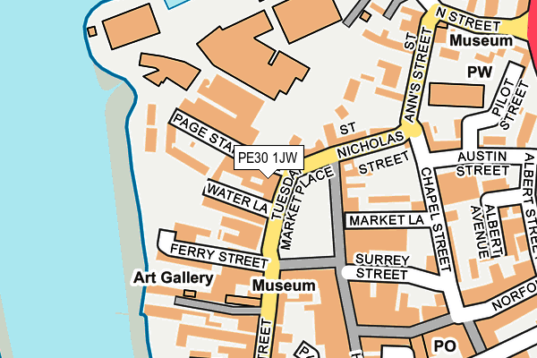 PE30 1JW map - OS OpenMap – Local (Ordnance Survey)