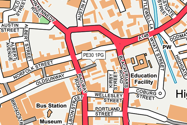 PE30 1PG map - OS OpenMap – Local (Ordnance Survey)