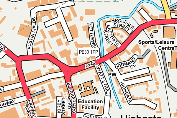 PE30 1PP map - OS OpenMap – Local (Ordnance Survey)