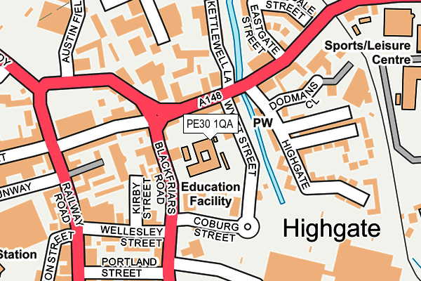 PE30 1QA map - OS OpenMap – Local (Ordnance Survey)
