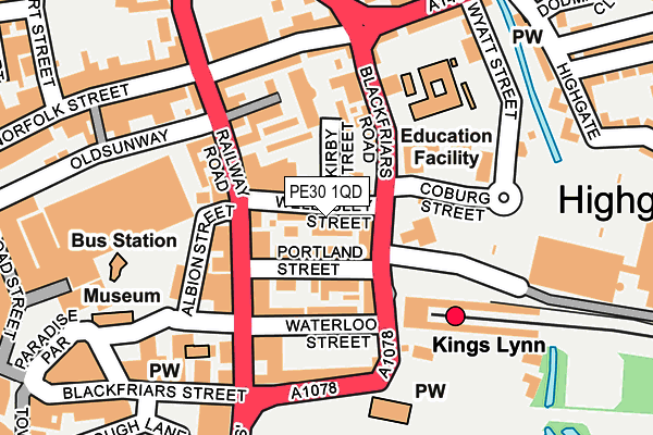 PE30 1QD map - OS OpenMap – Local (Ordnance Survey)