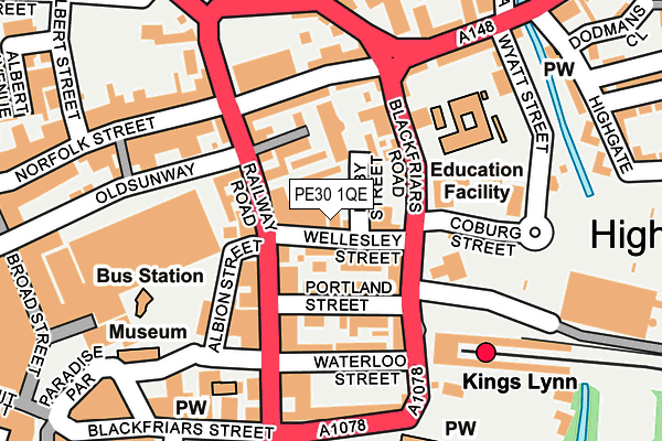 PE30 1QE map - OS OpenMap – Local (Ordnance Survey)