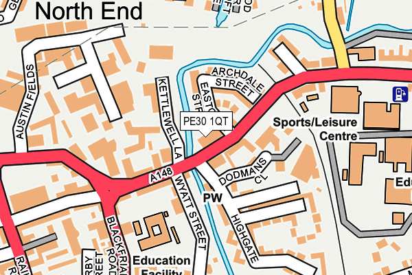 PE30 1QT map - OS OpenMap – Local (Ordnance Survey)